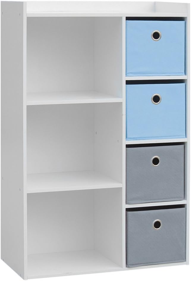Fornord 3 Recesses Wardrobe with 4 Drawers, Particle Board, Multicoloured, 31 x 10,5 x 97 cm