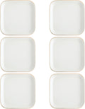 Shappy 6 Pcs White Ceramic Jewelry Tray 4.5 in Ring Holder Trinket Dish for Christmas Friendship Wedding Birthday Gifts(Square)