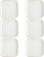 Shappy 6 Pcs White Ceramic Jewelry Tray 4.5 in Ring Holder Trinket Dish for Christmas Friendship Wedding Birthday Gifts(Square)