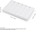 White PU Leather Jewelry Display Tray 24 Grids Pendant Earrings Necklace Organizer Display Showcase Jewelry Storage Tray