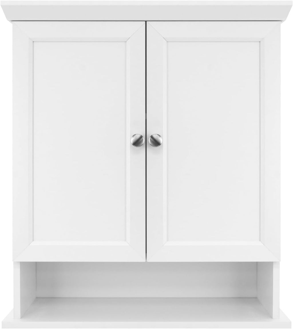 MCS 23x26 White Medicine Cabinet Organizer, Wall Mounted Bathroom Cabinet for Over-The-Toilet Storage, Bathroom Furniture & Restroom Organizer