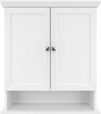 MCS 23x26 White Medicine Cabinet Organizer, Wall Mounted Bathroom Cabinet for Over-The-Toilet Storage, Bathroom Furniture & Restroom Organizer