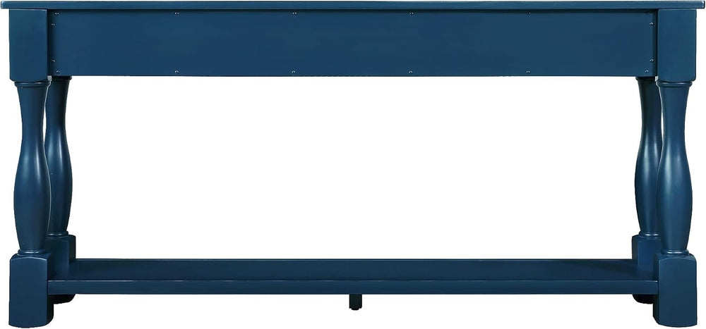 Merax Console Table with 4 Drawers, Retro Entryway Table with Open Storage Sh...