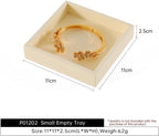 Dark Blue Jewelry Display Tray Ring Necklace Earring Bangle Organizer Multifunctional Storage Case for Jewelry Showcase (Small Empty Tray(beige))