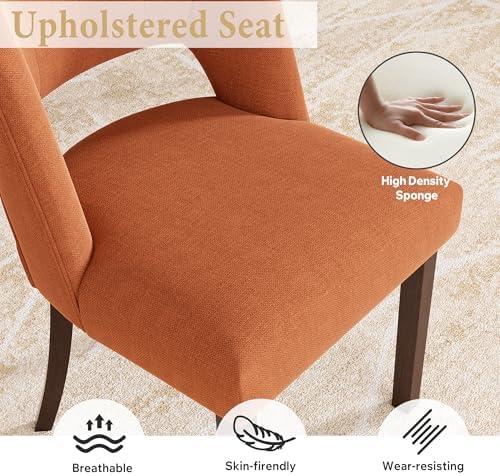 Dining Chairs Set of 4,Modern Dining Room Chairs with Thick Cushions,Linen Up...