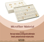 Microfiber Necklace Bracelet Tray Jewelry Tray Necklace Bracelet Holder Organizer (Beige)