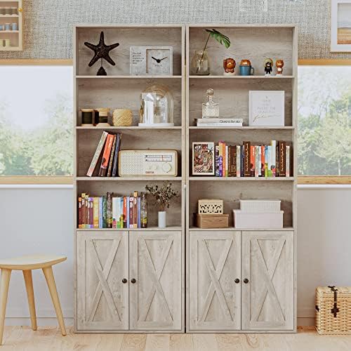 IRONCK Industrial Bookshelves and Bookcases with Doors Floor Standing 6 Shelf...