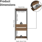 Madesa Kitchen Pantry Storage Rack 27" L with 2 Drawers and Hanging Space Multiuse Cabinet - Black/Brown