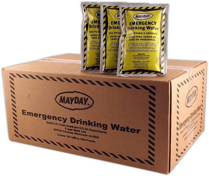 Mayday Emergency Water Pounches Case of 100. Emergency Preparedness, Survival...