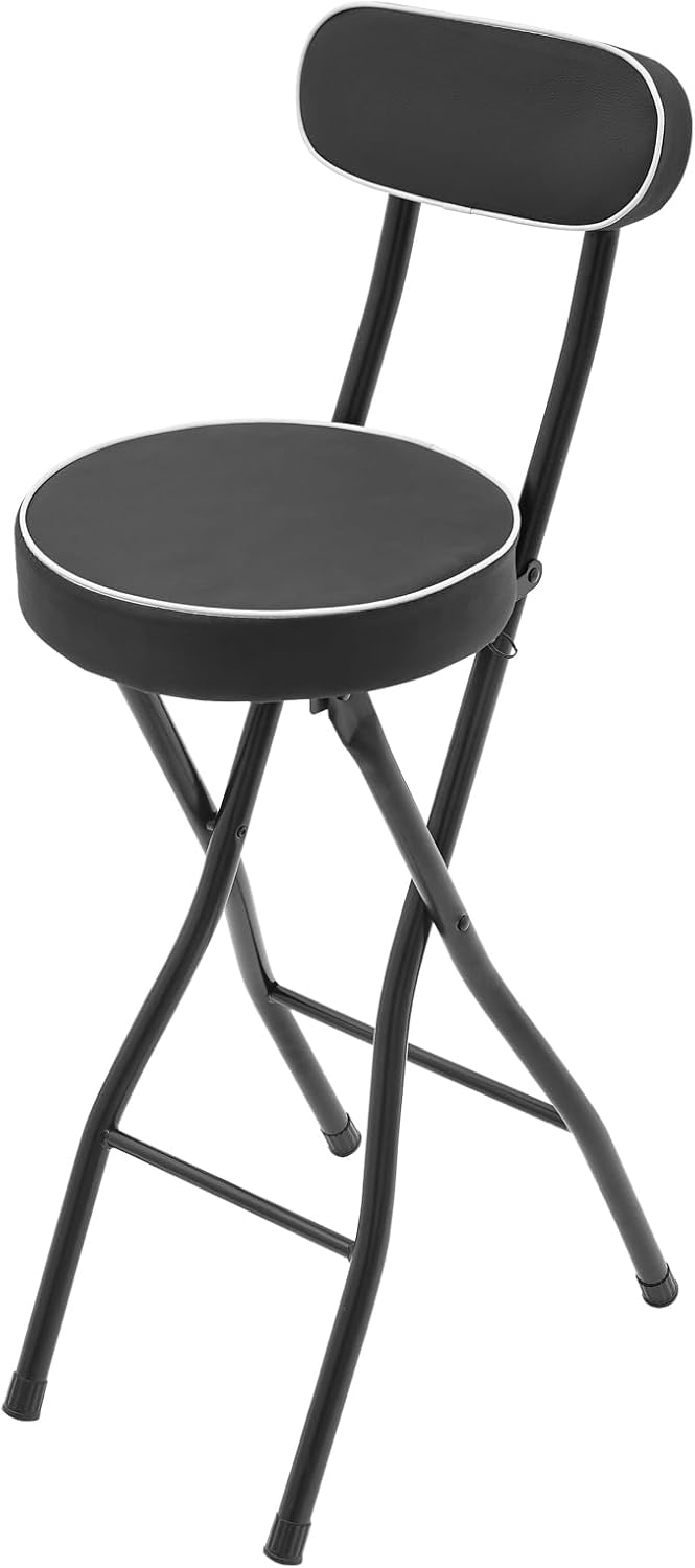 LOYALHEARTDY 2 Pcs Folding Stool, 25.6 in Cushioned Padded Folding Stool Port...