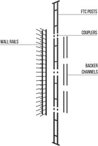 Ultra Wine Racks Floor-to-Ceiling Mount Display (1 Side, Triple Deep, Black, Holds 63 Wine Bottles) - Modern Metal Wine Storage for Wine Cellars, Home Bars, Kitchens, and Dining Rooms
