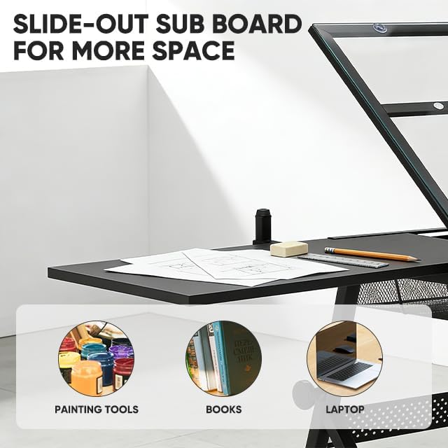 Magshion Drafting Table Adjustable Drawing Table w/Stool
