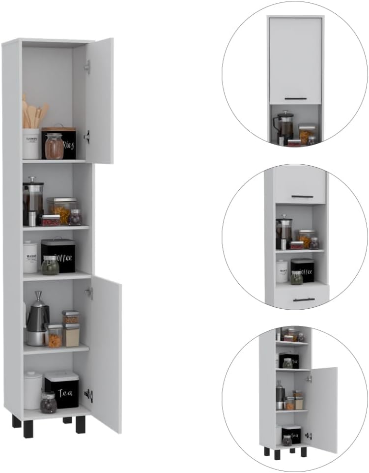 2-Piece Kitchen Set with Island and Pantry Cabinet | Spacious kitchen island ...