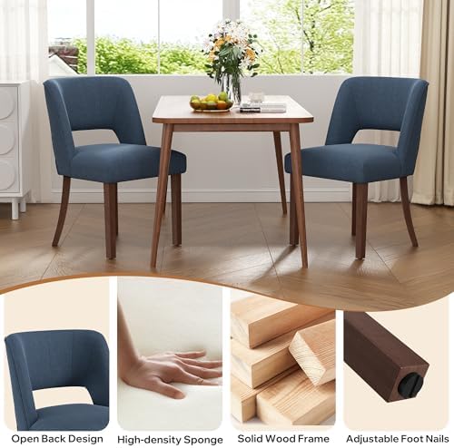 Dining Chairs Set of 2,Modern Dining Room Chairs with Thick Cushions,Linen Up...