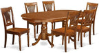 East West Furniture PLAI7-SBR-W 7 Piece Dining Room Furniture Set Consist of an Oval Kitchen Table with Butterfly Leaf and 6 Dining Chairs, 42x78 Inch, Saddle Brown