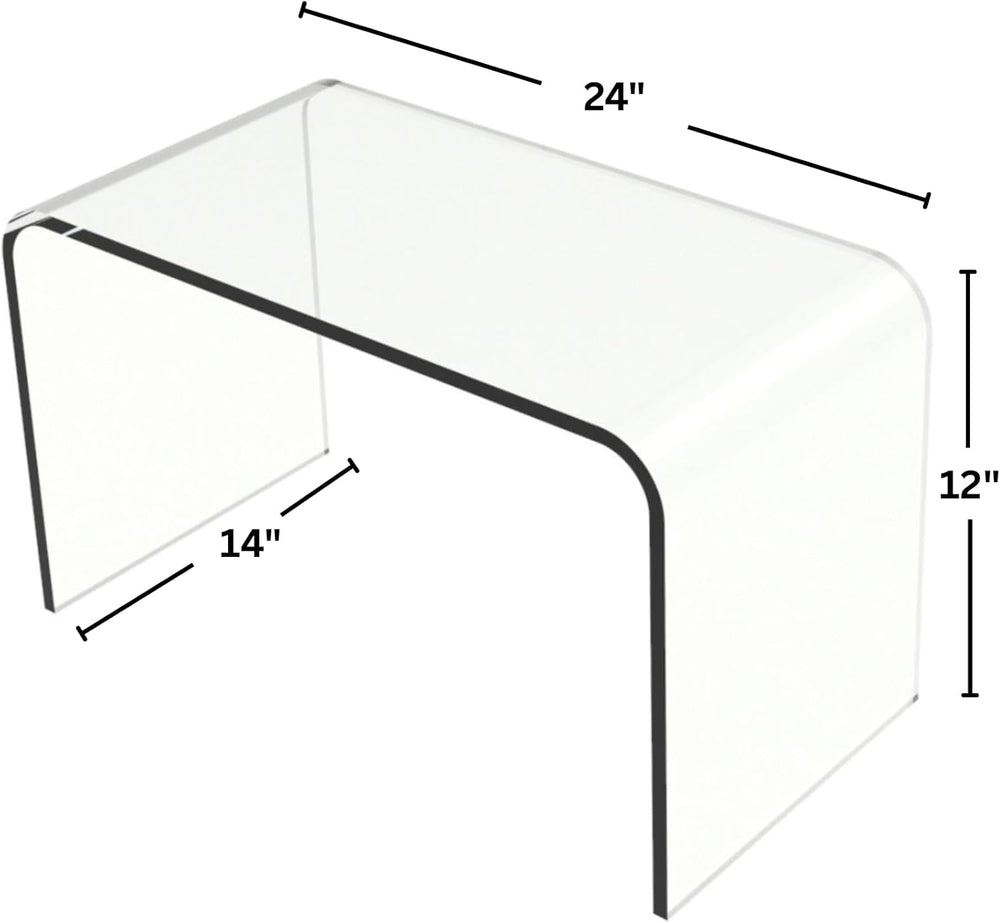 Acrylic Side Table - C Shaped End Table - Multipurpose Modern Furniture for L...