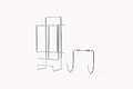 JERDON Ironing Board Holder and Iron Caddy - Stainless Steel Iron Holder with Hook - J525C
