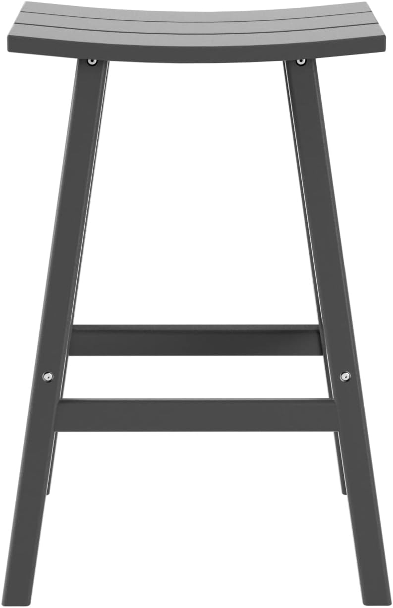 HDPE Laguna Contempo 29" Saddle Bar Stool, Gray