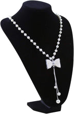 Wudygirl Black Velvet 3-Dimensional Necklace Bust Display Holder Jewelry Neck Pendant Chain Organizer Stand for Women(11.4 inch
