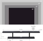 GHC Floating TV Stand, Wall Mounted Entertainment Center and Cabinet Shelf, TV Console with Storage, Media Console for DVD Player, Space-Saving Under TV Shelf for Bedroom, Living Room (Black)
