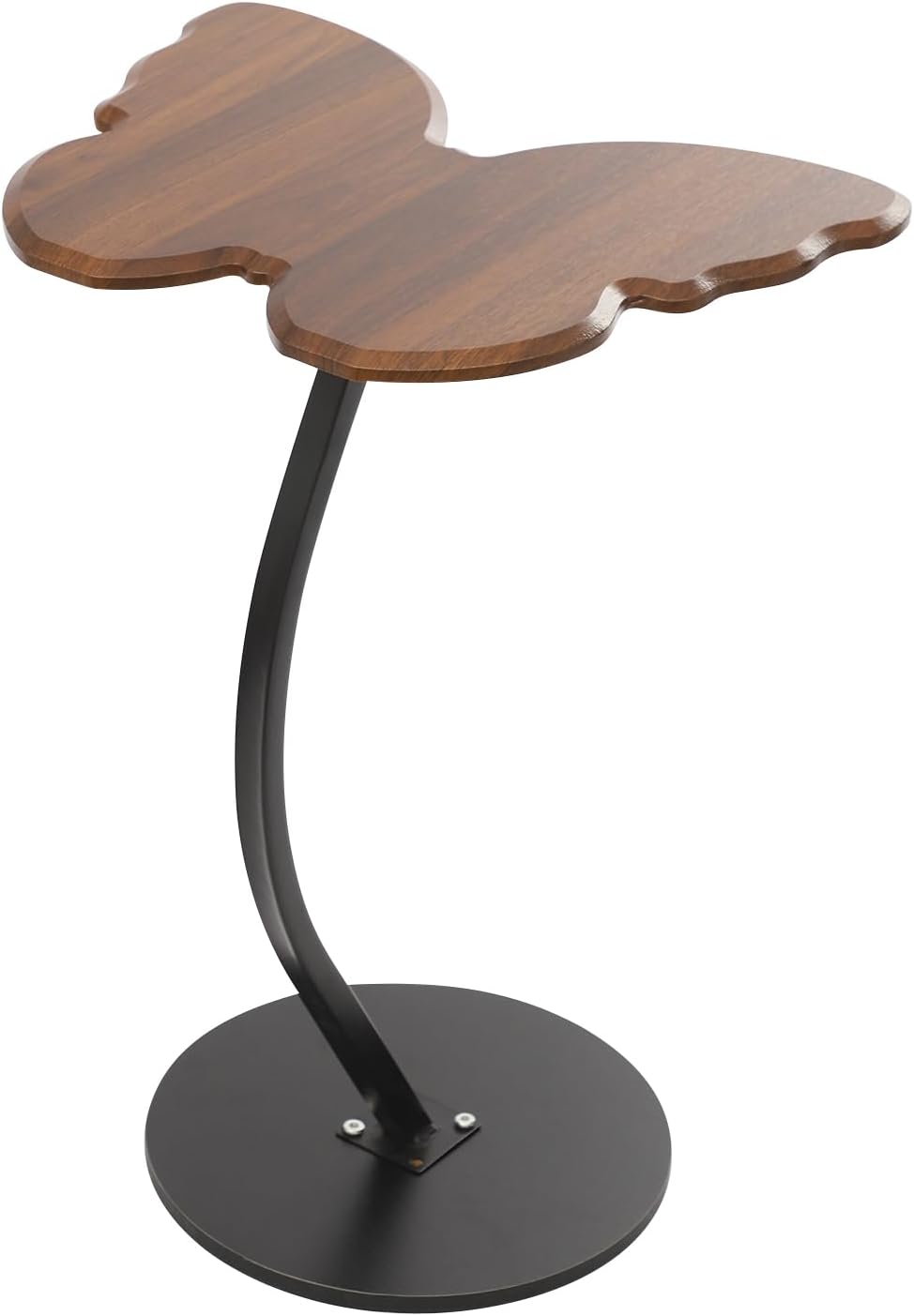 C-Shaped End Table, Butterfly Shaped Sofa Side Table with Metal Frame, Modern...