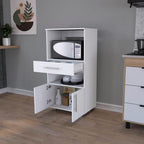 24.4" D*16.53" W*48.03" H Freestanding Kitchen Pantry with Dawer, 2 Open Shelves, Lower Double Door, Rectangular Storage Cabinet, Modern Minimalist, for Living Room, Dining Room, White