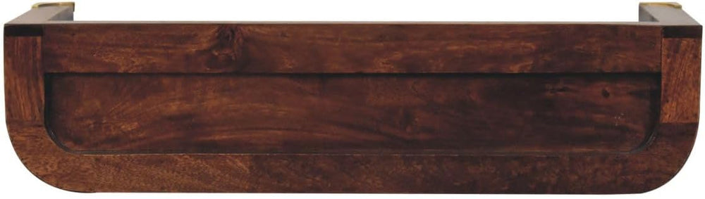 Solid Wood Indira California Walnut Floating Console Table, Open Shelf, Dark ...