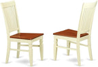 East West Furniture ANWE3-BMK-W 3 Piece Dining Room Table Set Contains a Round Kitchen Table with Pedestal and 2 Dining Chairs, 36x36 Inch, Buttermilk & Cherry