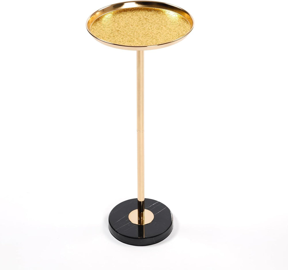 2P, Adjustable Side Table, Small Tea Martini Table, Gold, Natural Marble Deco...