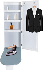 Wall Mounted Ironing Board Cabinet, Built in Swivel Ironing Board Folding with Storage, Foldable Ironing Storage Station for Home, Apartment & Small Spaces