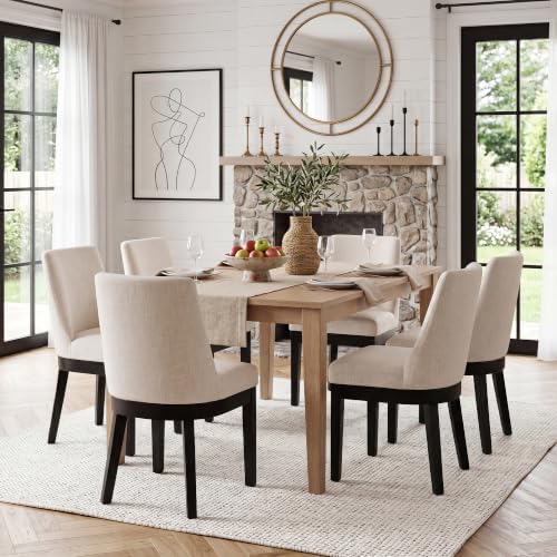 HNY Modern Dining Chairs Set of 6 with Comfortable Back Support, Farmhouse So...