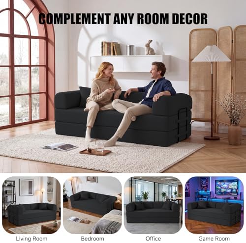 79" Sofa Bed,Convertible Futon Sofa Bed, Couch for Living Room | 6-In-1 ...