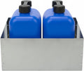 Aluminum Fuel Tank Holder Rack, 23.6''x 11.4'' Utility Jug Holder Storage Rack fits Two 5 Gallon Fuel Containers,Fuel Jug Holder Rack for Garages, Shops, Enclosed Trailers and Race Trailers