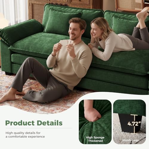 CDCASA 154" Modular Sectional Sofa, Comfy U-Shaped Cloud Couch with 2 Mo...