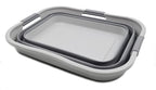 SAMMART 30L(8 gallon) Collapsible Plastic Laundry Basket - Foldable Pop Up Storage Container/Organizer - Portable Washing Tub - Space Saving Hamper/Basket - Water Capacity 24L(6.3 gallon) (1, Grey)