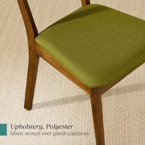 Best Choice Products Wooden Dining Chairs, Wood Mid-Century Modern Upholstere...