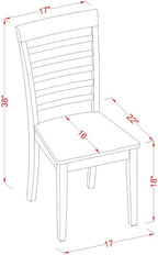 East West Furniture HLML3-MAH-W 3 Piece Dinette Set for Small Spaces Contains a Round Dining Table with Pedestal and 2 Dining Chairs, 42x42 Inch, Mahogany