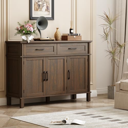 ONBRILL 48 Inch Buffet Cabinet with Storage, Brown