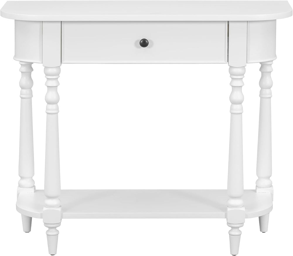 LKTART Solid Wood Corner-Curved Console Table,Farmhouse Space-Saving Entryway...