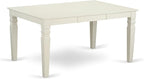 East West Furniture WEIP7-LWH-W 7 Piece Dining Table Set Consist of a Rectangle Dining Room Table with Butterfly Leaf and 6 Wooden Seat Chairs, 42x60 Inch, Linen White