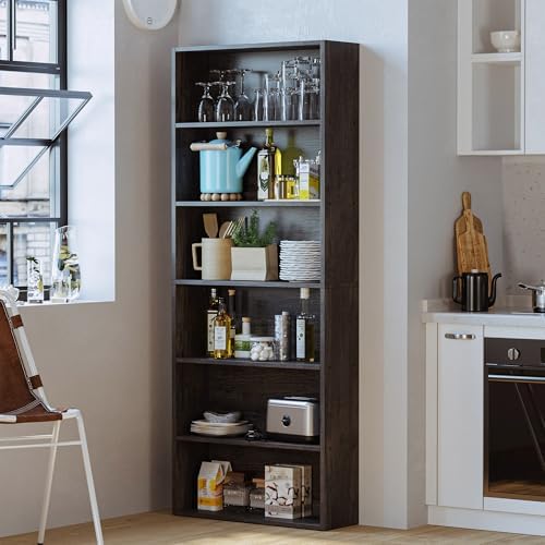 IRONCK Bookshelves and Bookcases Floor Standing 6 Tiers Display Storage Shelv...