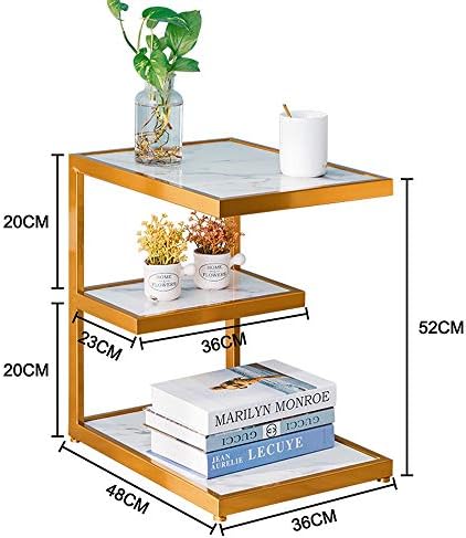 Telephone Table, Sofa Side Table Marble Tabletop + Wrought Iron Coffee Table ...