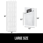 GORILLA GRIP Over the Door Shoe Organizer, 2 Pack, 24 Breathable Mesh Pockets, Space Saving Hanging Storage Holder, Closet Rack Hanger Holds Up to 40 lbs, Hangs on Closets, Shoes, Accessories, White