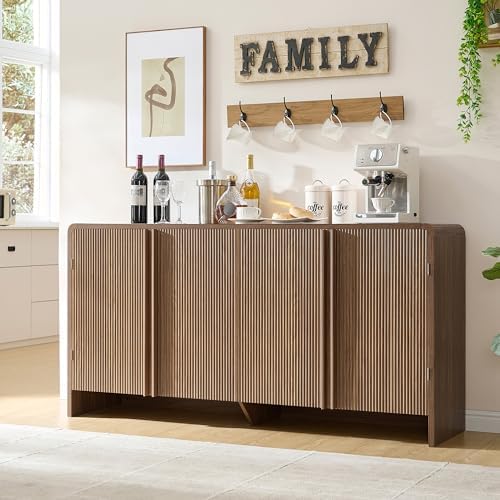 AMERLIFE 63" Fluted Sideboard Buffet Cabinet with Storage