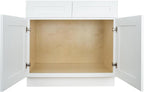Hollywood Fabiani Design Sink Base Kitchen Cabinet 33 in. W x 24 in. D x 34-1/2 in. H, Shaker White - Solid Wood Frame, 1/2-Inch Cabinet-Grade Plywood Box, Soft-Close Doors, Ready to Assemble
