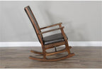 Pemberly Row Set of 2 Farmhouse Mahogany Wood Rocking Chair in Dark Brown