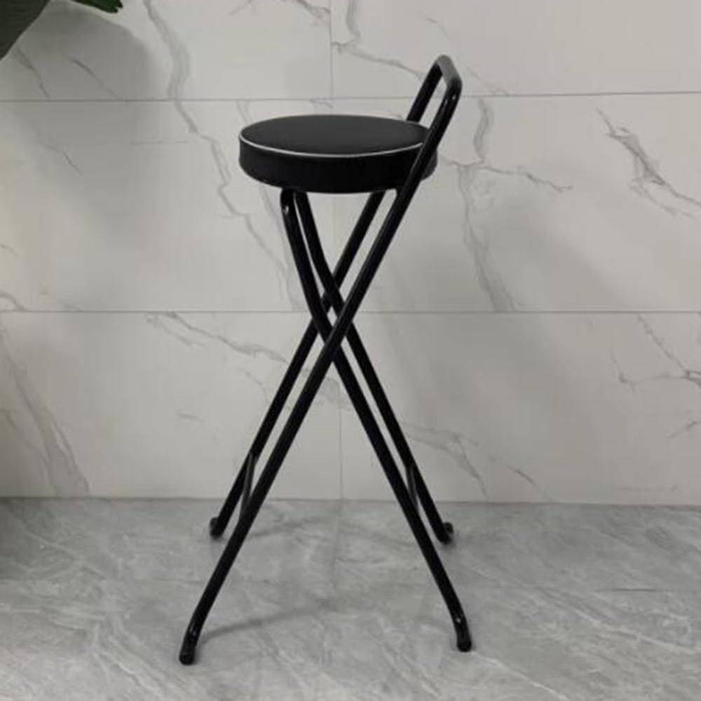Folding Bar Stool (32inch/80cm)- Comfortable Padded Seat -Kitchen Counter Bre...
