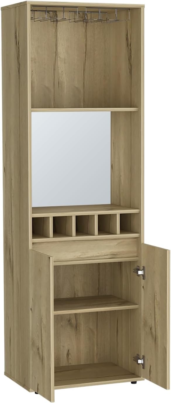 Wine Cabinet W/Shelf, Freestanding Pantry Sideboard for Kitchen Living Room,f...