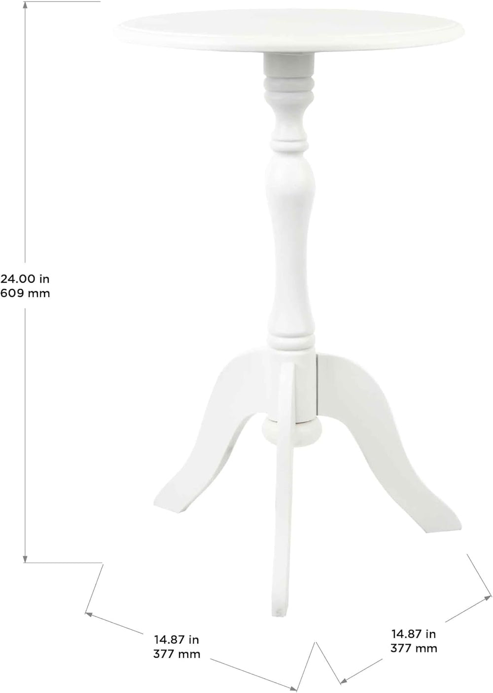 Decor Therapy Simplify Round Pedestal Accent Table, 24" x 15" x 15&...