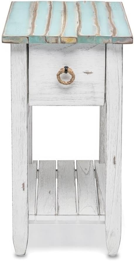 Pemberly Row Contemporary Wood Chairside Table, 25" H x 14" W x 23&...